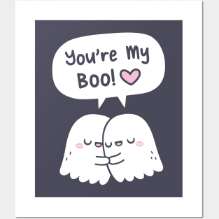 Cute Hugging Ghosts You're My Boo Besties Posters and Art